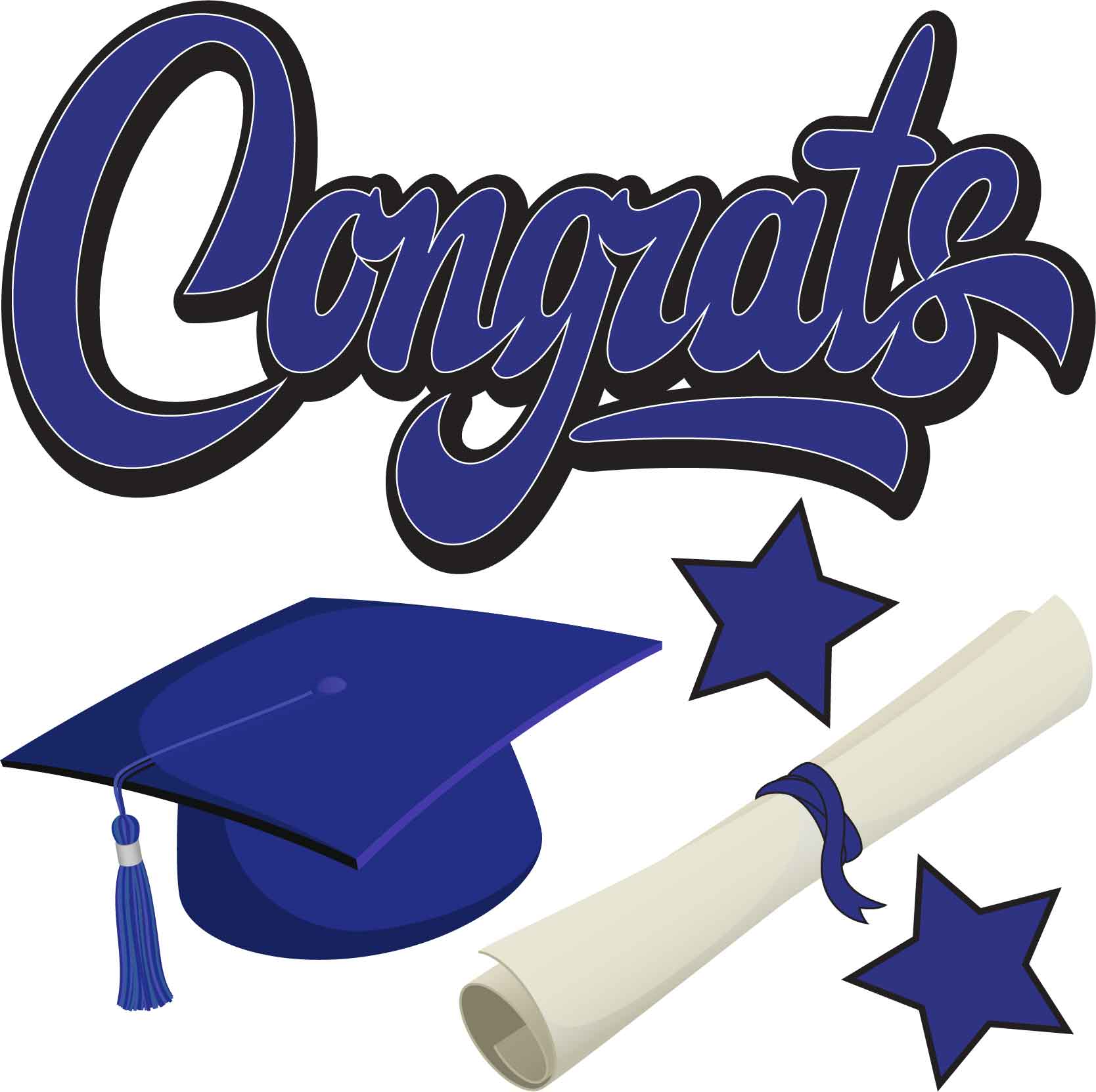 Blue Graduation Cap Clip Art