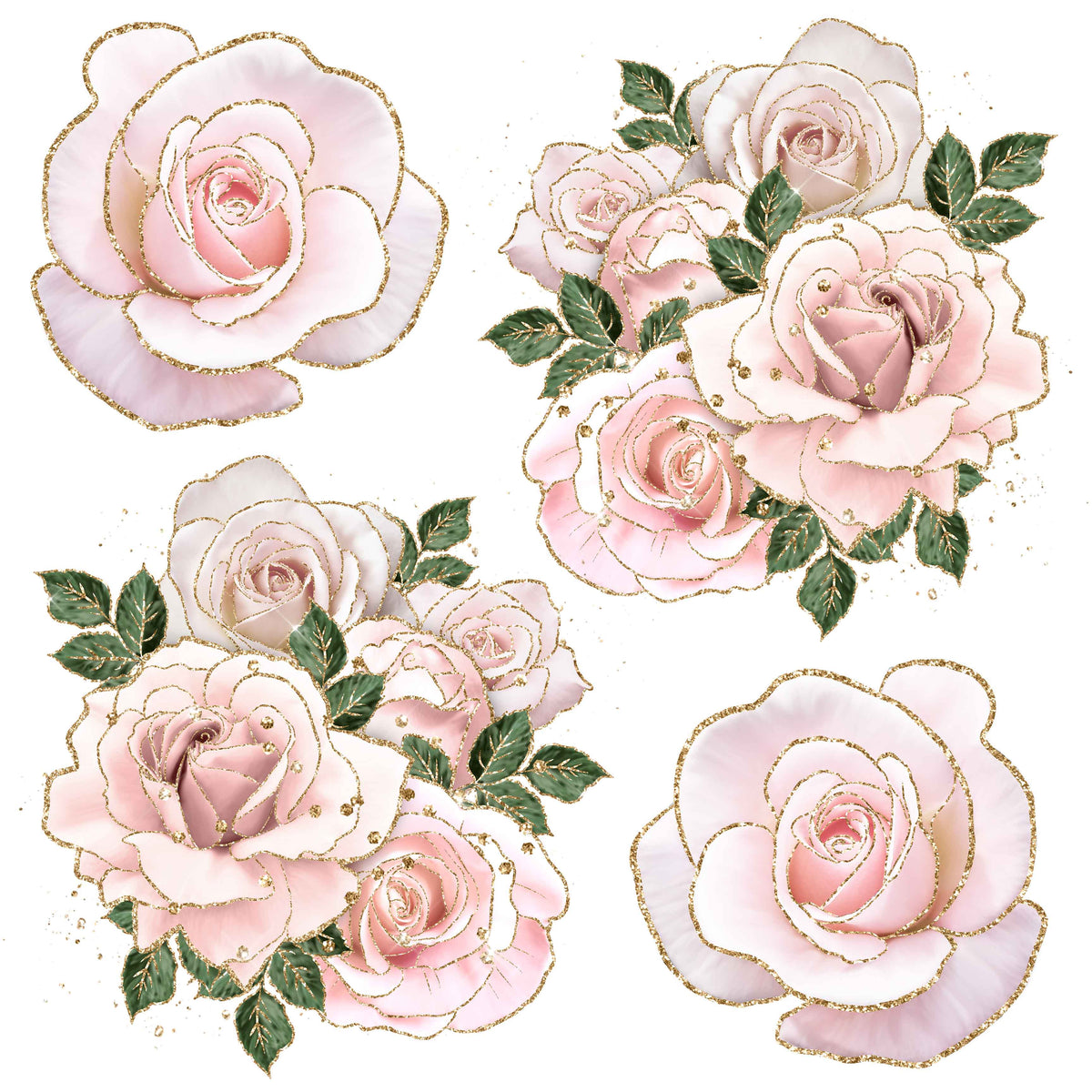 Blush Roses - Flowers Half Sheet Misc. (Must Purchase 2 Half sheets ...