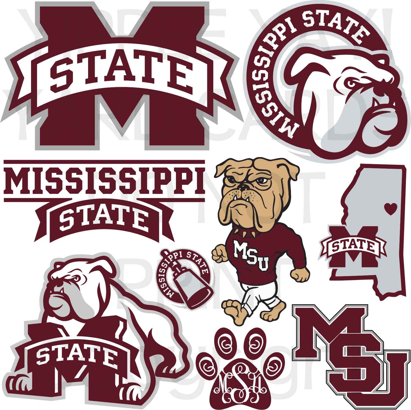 Mississippi State Half Sheet Misc. (Must Purchase 2 Half sheets - You Can Mix & Match)