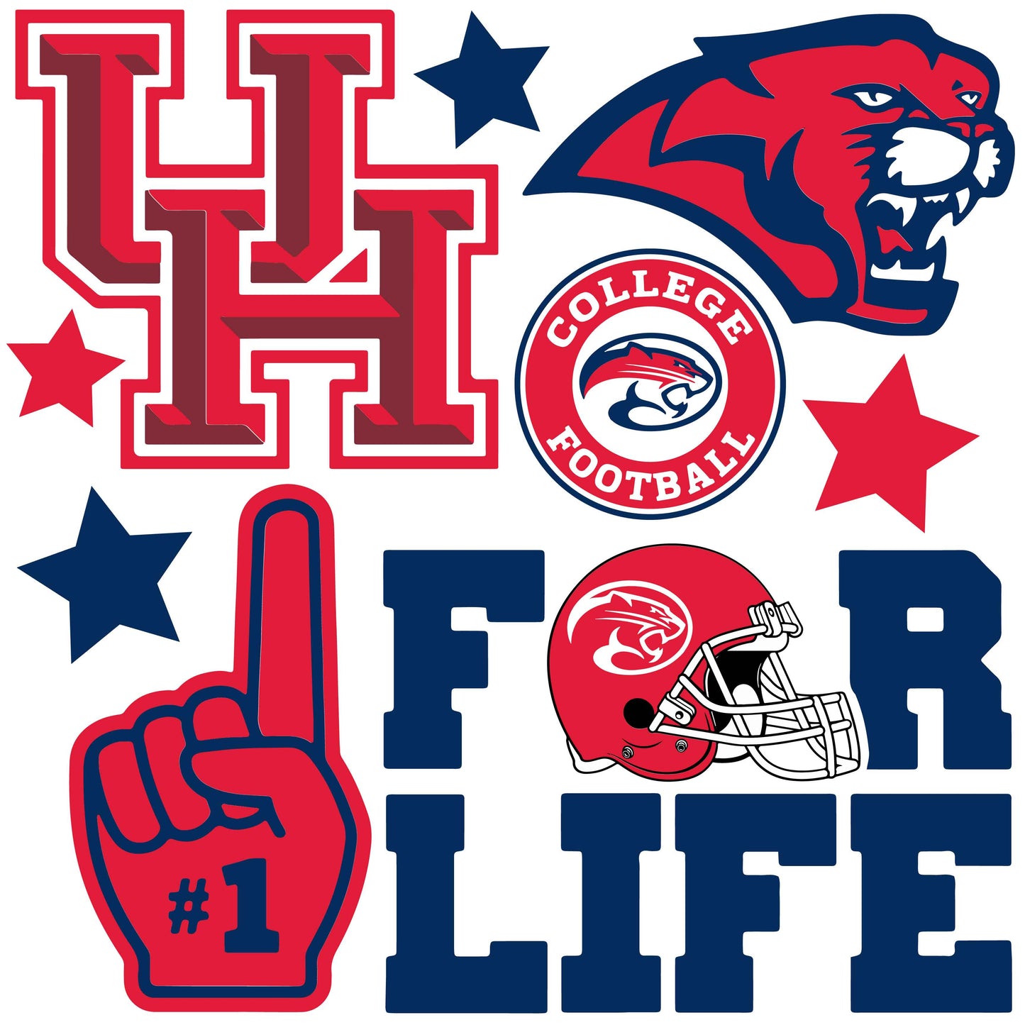 University of Houston Half Sheet Misc. (Must Purchase 2 Half sheets - You Can Mix & Match)