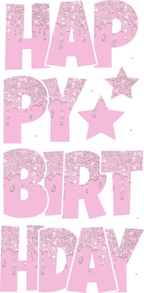 Happy Birthday 6 pc Ez Set DRIP Pink 3
