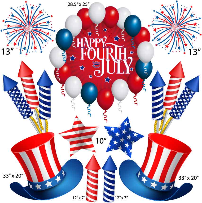 4th Fourth of July Set 4 Half Sheet Misc. (Must Purchase 2 Half sheets - You Can Mix & Match)