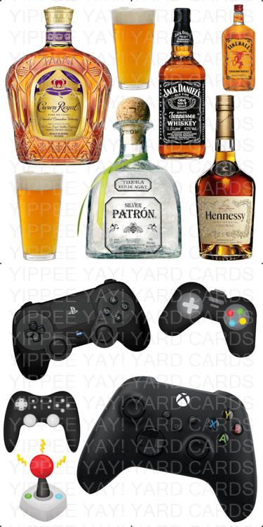 Alcohol and Game Controllers Combo Sheet