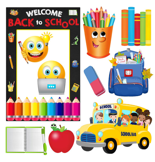 School - Back to School - Supplies and Picture Frame Set 2 - Half Sheet Misc. (Must Purchase 2 Half sheets - You Can Mix & Match)