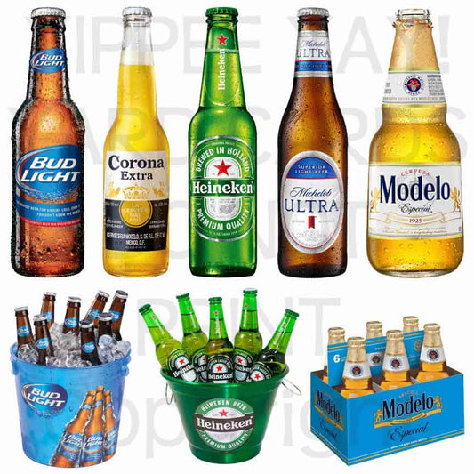 Alcohol Beer Bottles Drinks Half Sheet Misc. (Must Purchase 2 Half sheets - You Can Mix & Match)