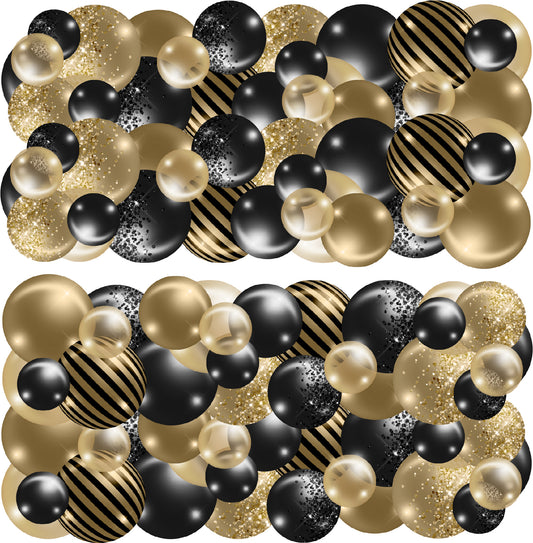 Black and Gold Balloon Skirts Half Sheet  (Must Purchase 2 Half sheets - You Can Mix & Match)3
