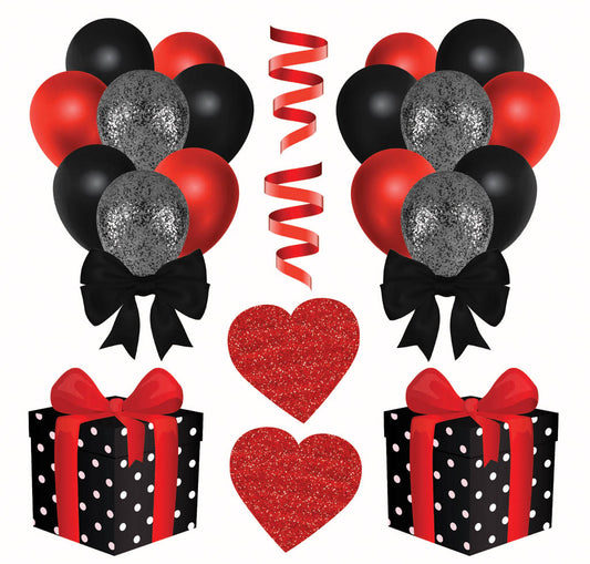 Black and Red 1 Half Sheet  (Must Purchase 2 Half sheets - You Can Mix & Match)