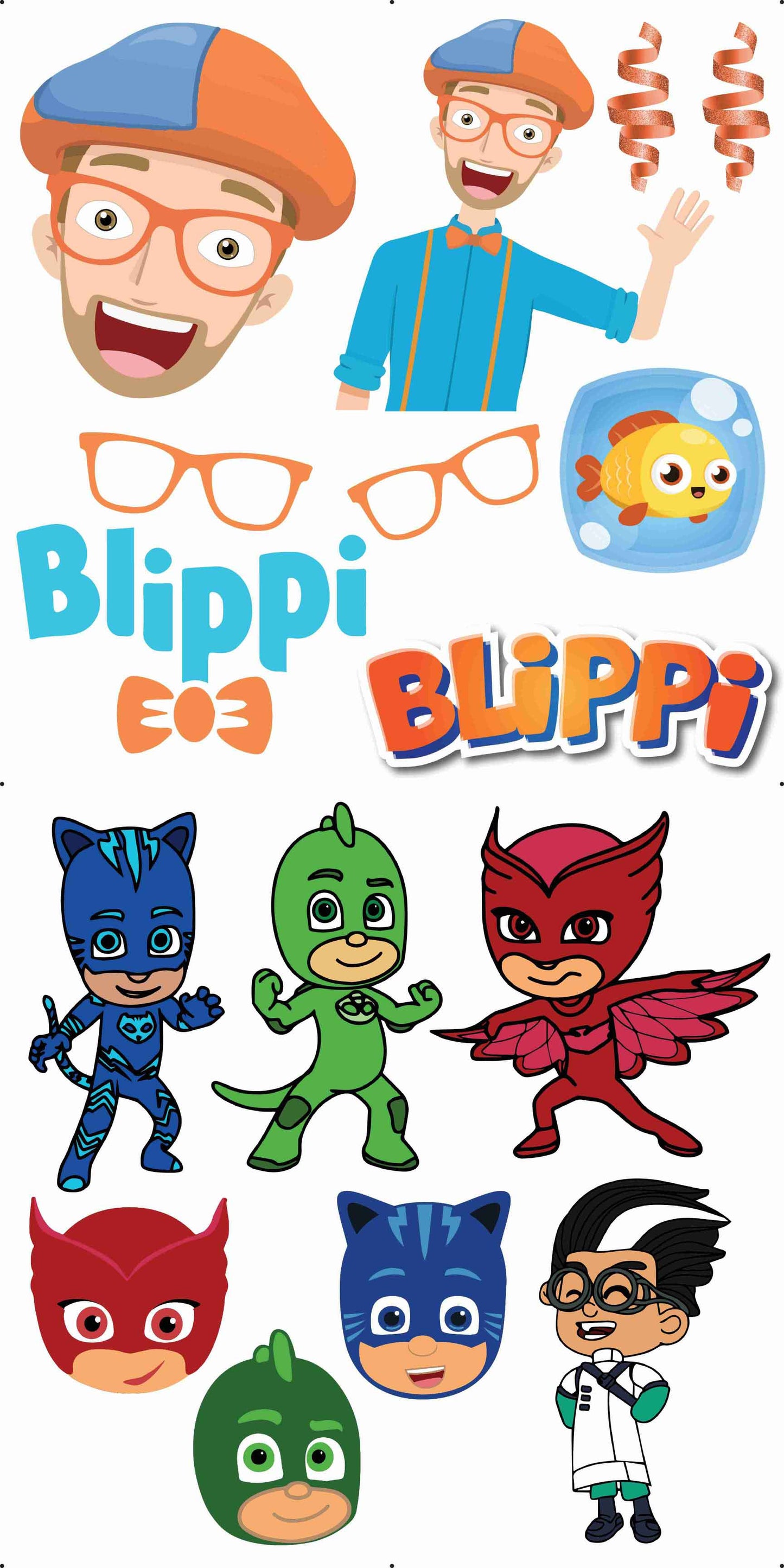 Blippi and PJ Mask Combo Sheet