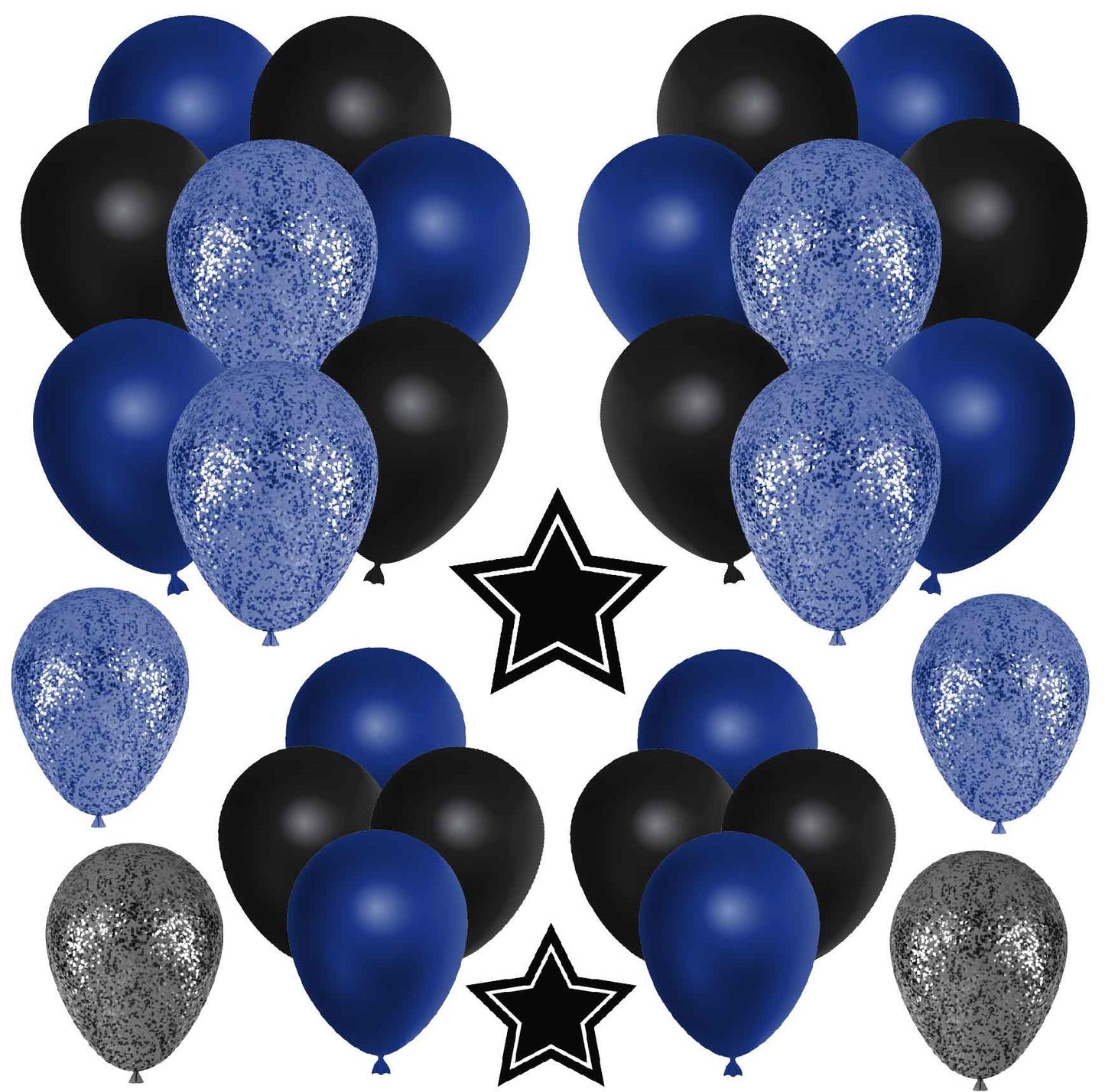 Blue and Black Balloons Half Sheet Misc. (Must Purchase 2 Half sheets - You Can Mix & Match)