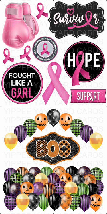 Breast Cancer Survivor and Halloween Balloon Skirt Combo Sheet