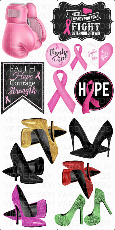 Breast Cancer and High Heels Combo Sheet