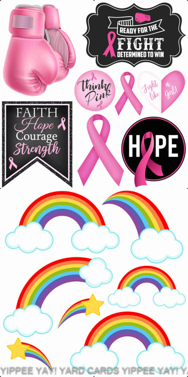 Breast Cancer and Rainbows Combo Sheet