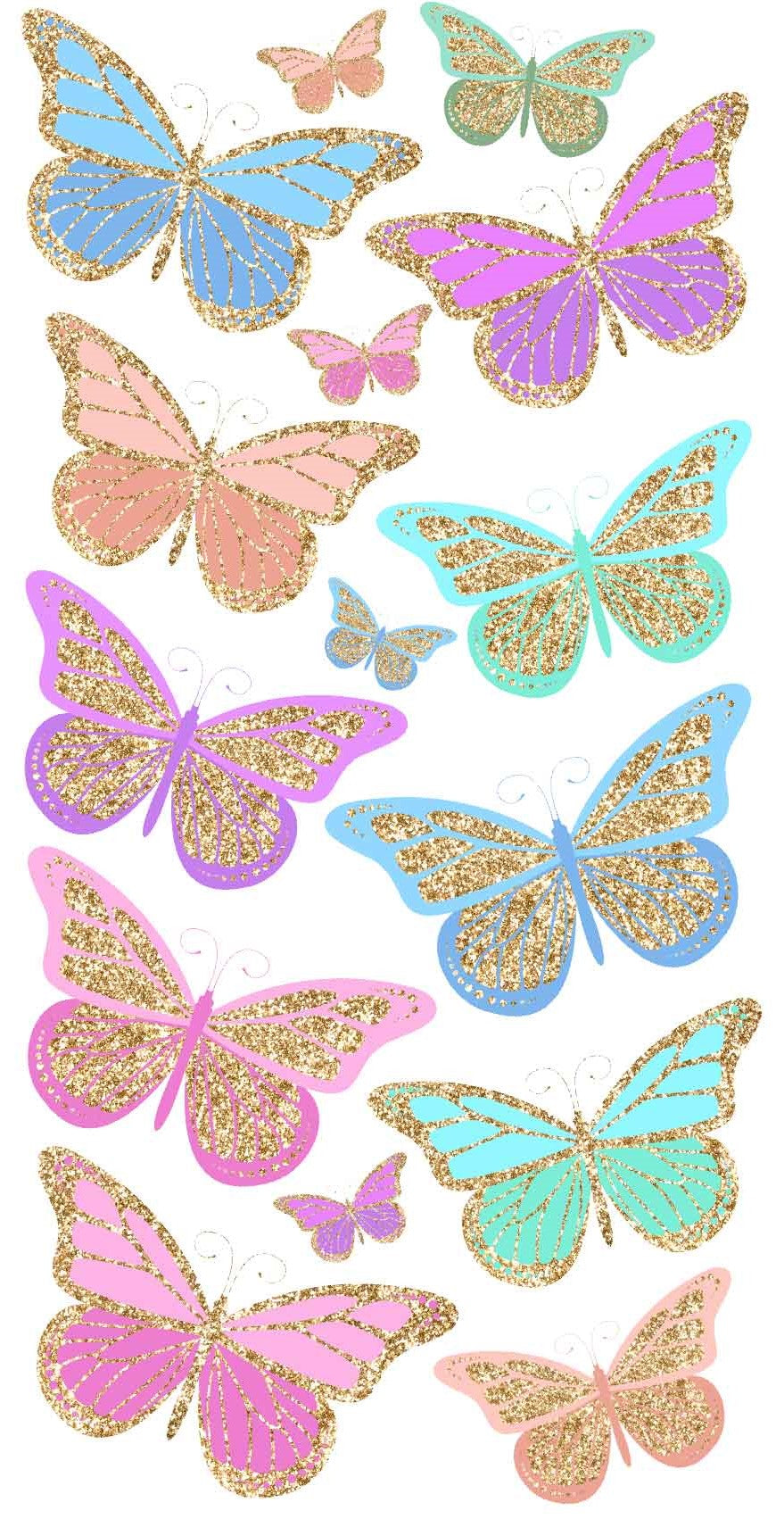 Pastel Glitter Butterflies Butterfly