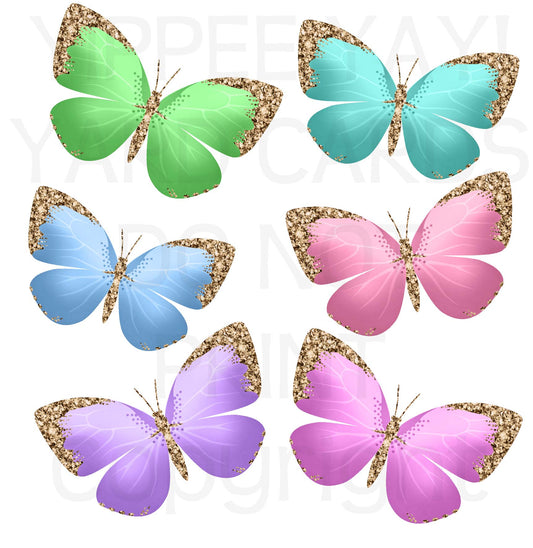 Butterflies - Pastel Half Sheet Misc. (Must Purchase 2 Half sheets - You Can Mix & Match)