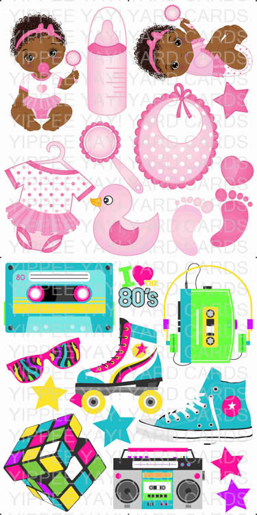 Cute Baby Girl and 80s Combo Sheet