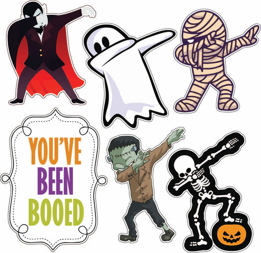 You've Been Booed - Dabbing Monsters - Halloween Half Sheet Misc. (Must Purchase 2 Half sheets - You Can Mix & Match)