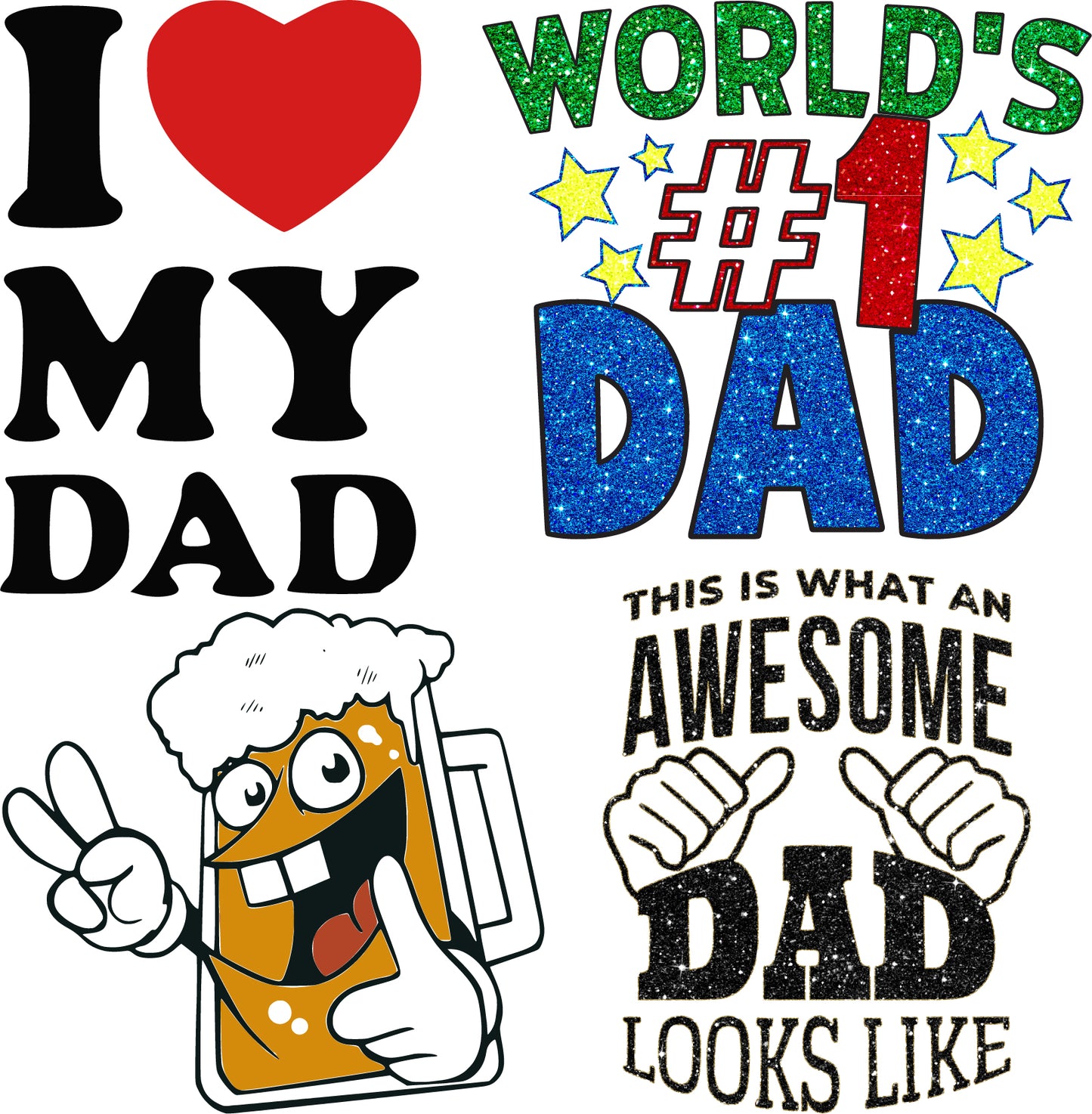 Dad Sayings - Set 2 - Accents Half Sheet Misc. (Must Purchase 2 Half sheets - You Can Mix & Match)