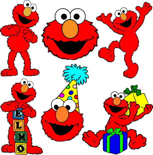 Elmo Half Sheet Misc. (Must Purchase 2 Half sheets - You Can Mix & Match)
