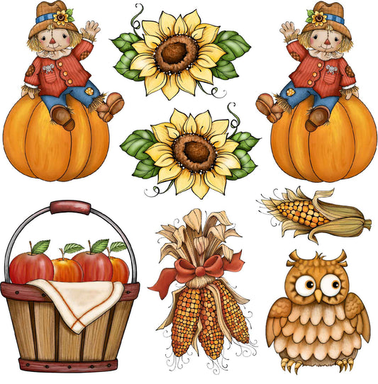 Fall Set 3  - Halloween Half Sheet Misc. (Must Purchase 2 Half sheets - You Can Mix & Match)