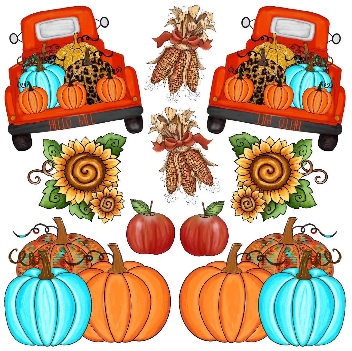 Fall Set 6  - Half Sheet Misc. (Must Purchase 2 Half sheets - You Can Mix & Match)