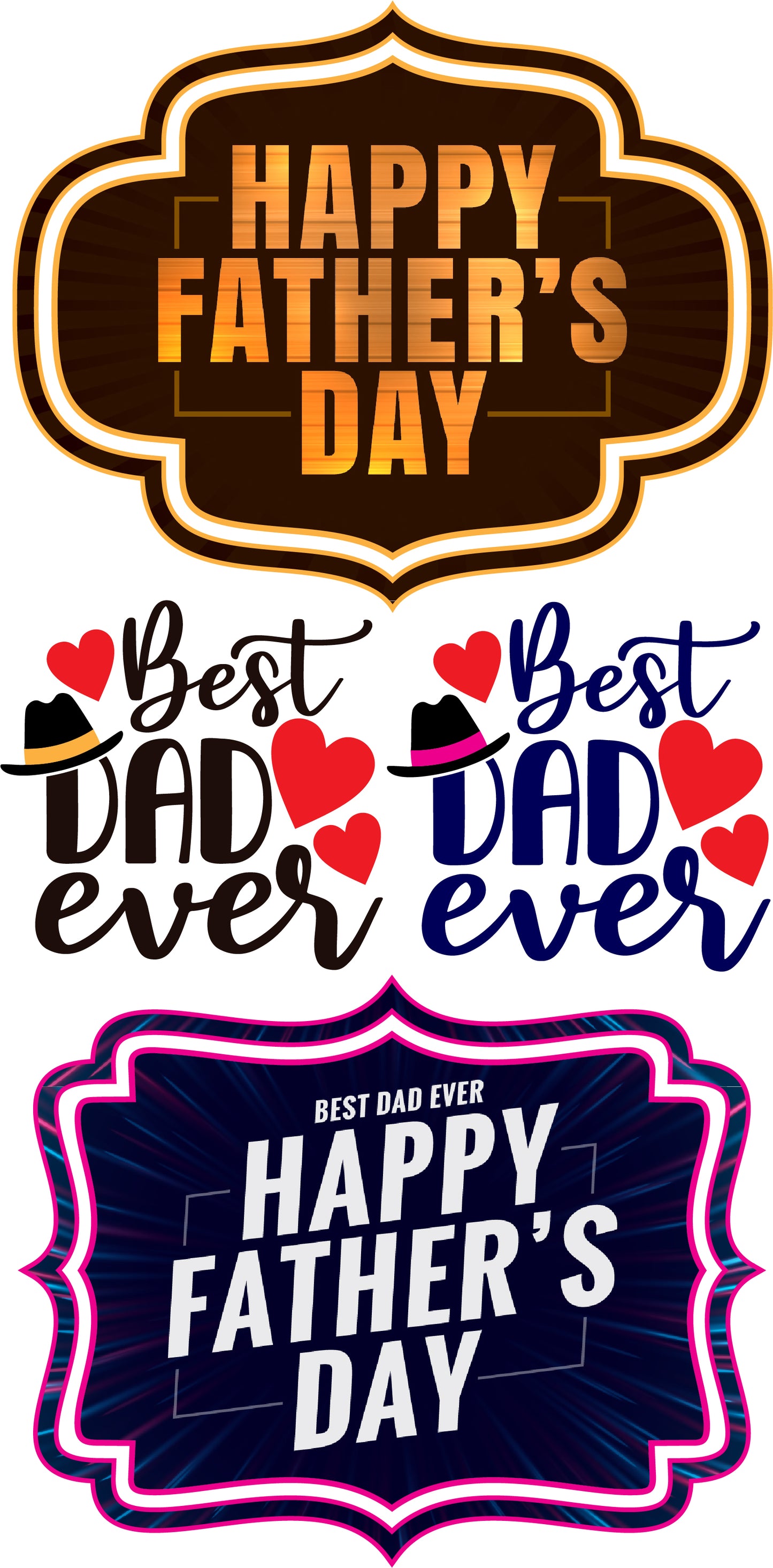 Happy Father's Day Signs - Set 1