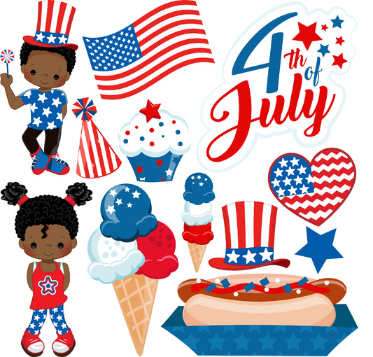 4th Fourth of July Set 1 Half Sheet Misc. (Must Purchase 2 Half sheets - You Can Mix & Match)