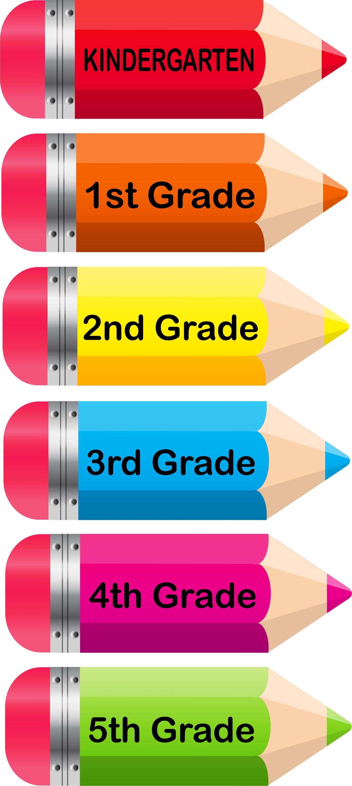 School - Back to School - Grade Pencils - Full Sheet