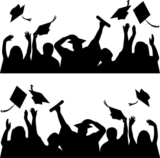 Graduation Silhouettes x 2 - Half Sheet Misc. (Must Purchase 2 Half sheets - You Can Mix & Match)