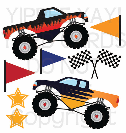 Monster Trucks Half Sheet Misc. (Must Purchase 2 Half sheets - You Can Mix & Match)