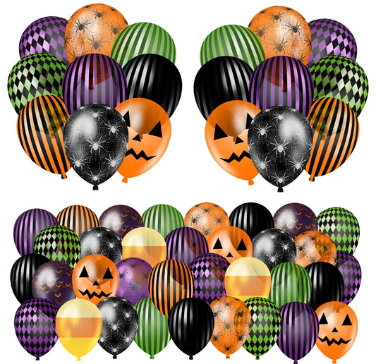 Halloween Balloons and Balloon Skirt Half Sheet Misc. (Must Purchase 2 Half sheets - You Can Mix & Match)