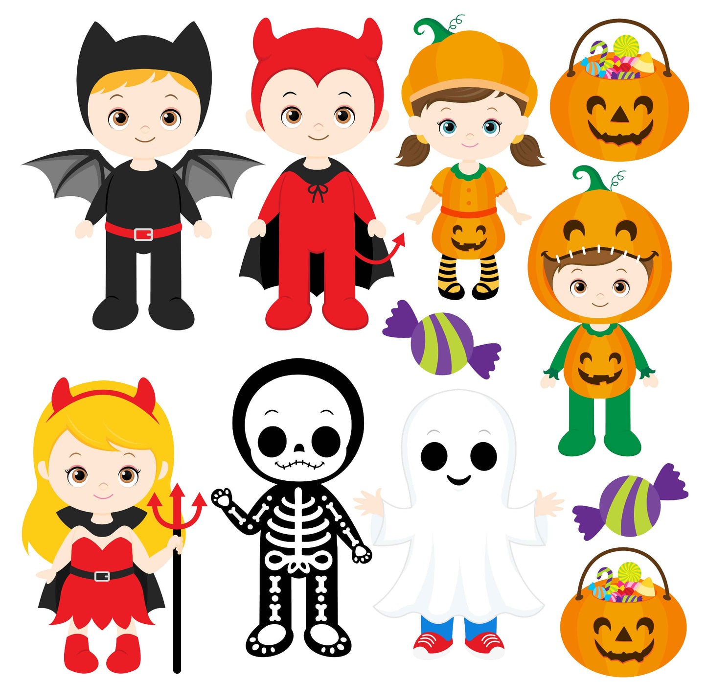Halloween Set 6 Half Sheet Misc. (Must Purchase 2 Half sheets - You Can Mix & Match)