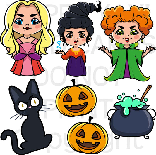 Hocus Pocus - Characters - Halloween Half Sheet Misc. (Must Purchase 2 Half sheets - You Can Mix & Match)
