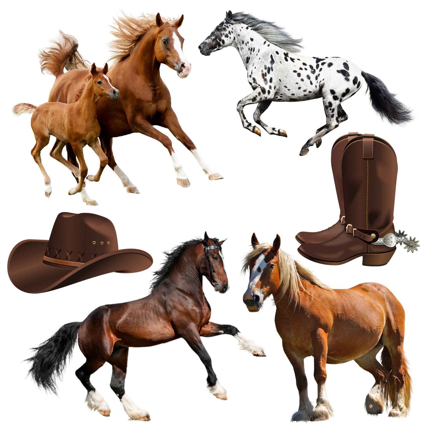 Horses Set 2 Half Sheet Misc. (Must Purchase 2 Half sheets - You Can Mix & Match)