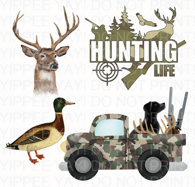 Hunting Half Sheet (Must Purchase 2 Half sheets - You Can Mix & Match) Misc.