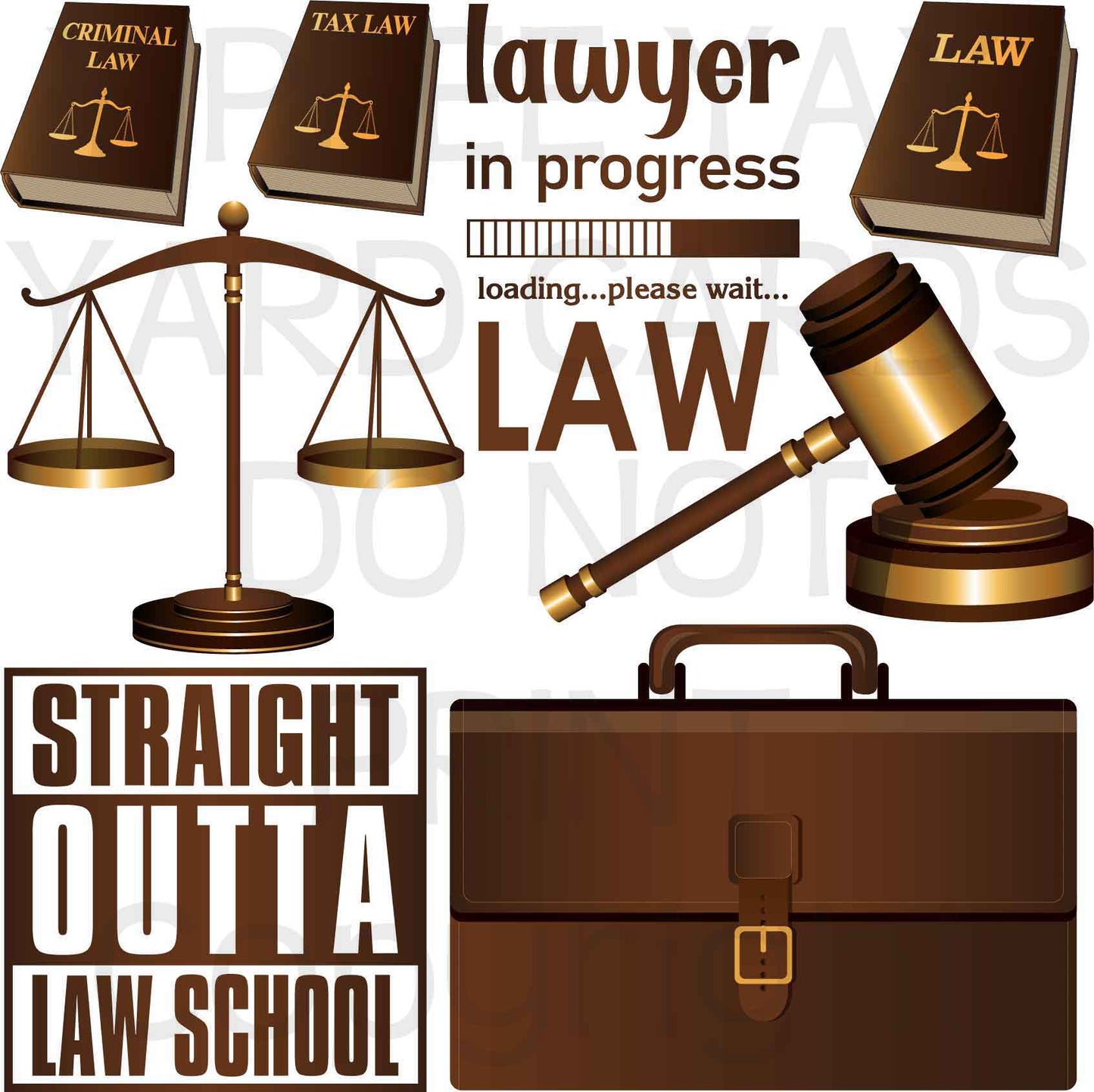 Lawyer Court Law Half Sheet Misc. (Must Purchase 2 Half sheets - You Can Mix & Match)