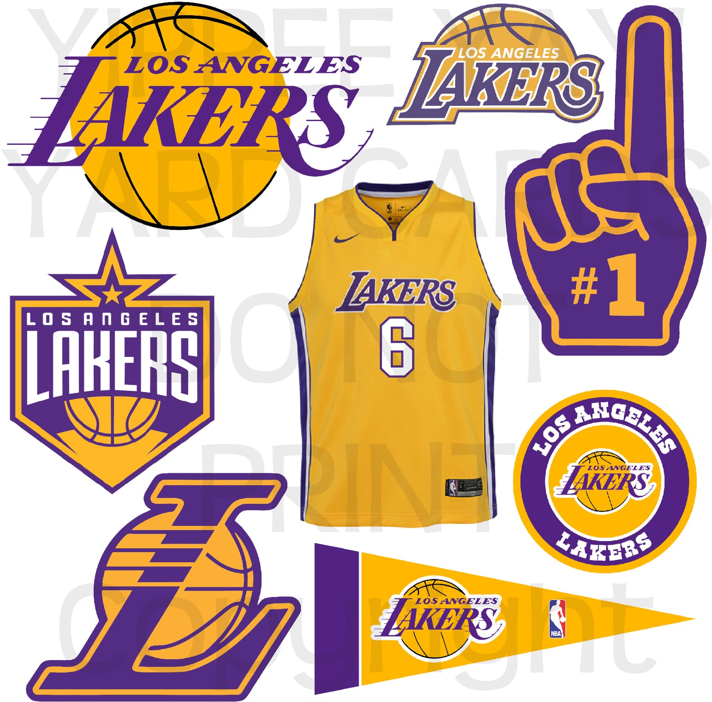 Los Angeles Lakers Basketball Lebron Half Sheet Misc. (Must Purchase 2 Half sheets - You Can Mix & Match)