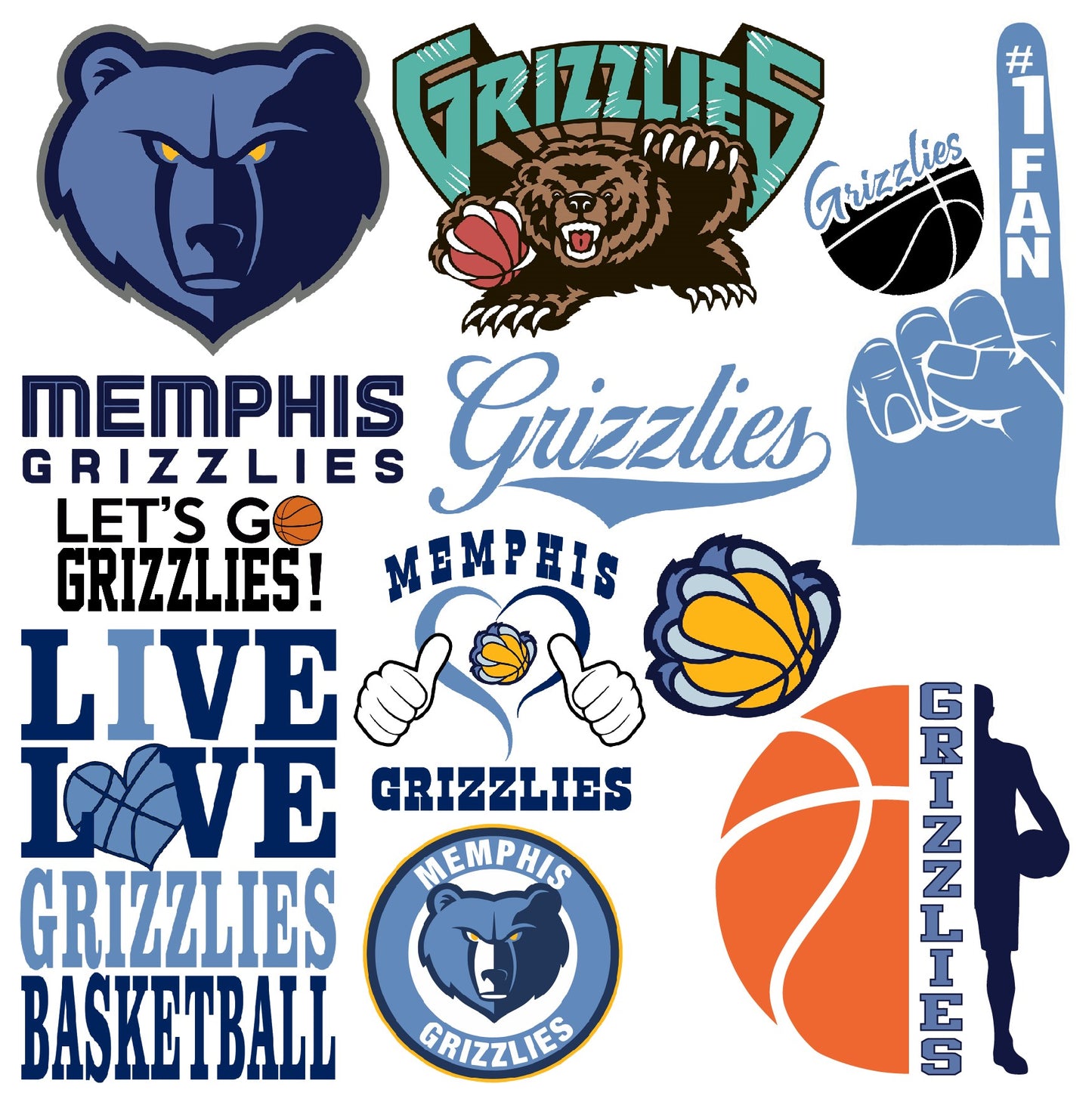 Memphis Grizzlies Basketball Half Sheet Misc. (Must Purchase 2 Half sheets - You Can Mix & Match)