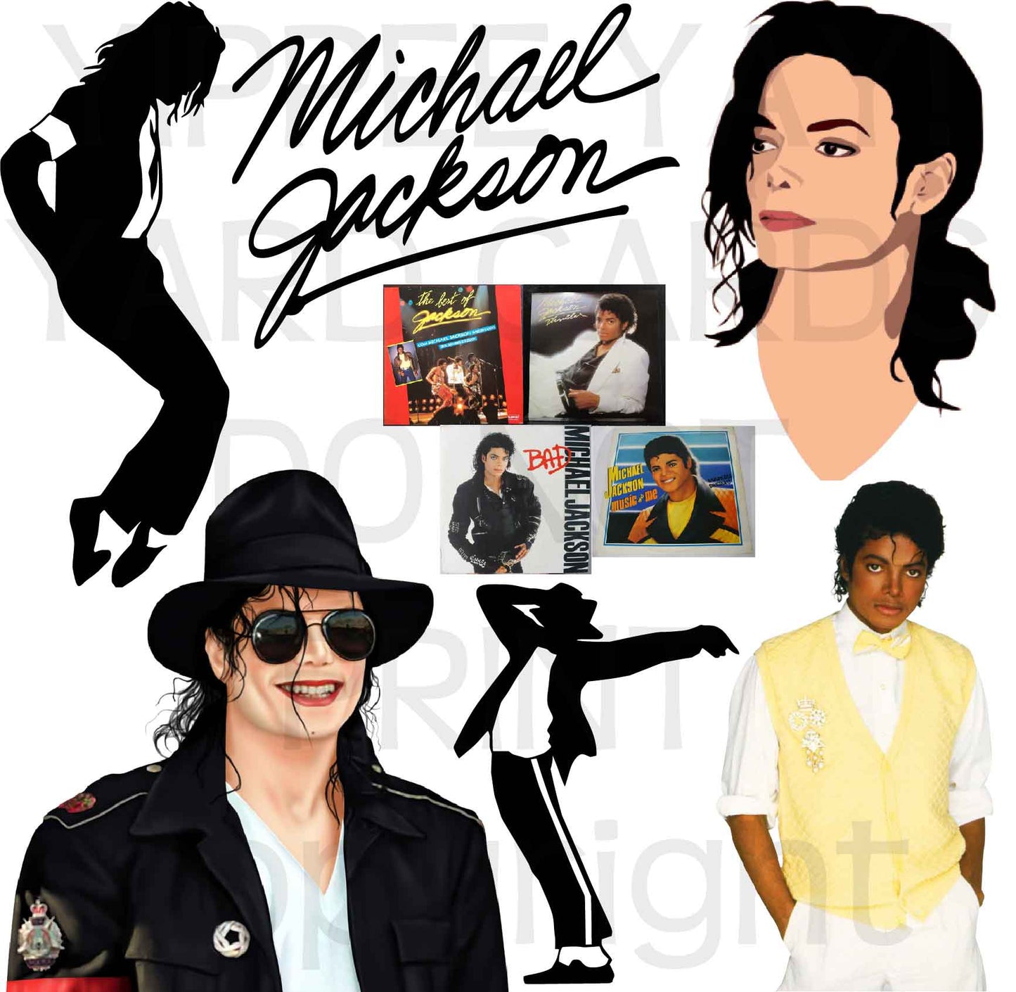 Michael Jackson Half Sheet Misc. (Must Purchase 2 Half sheets - You Can Mix & Match)