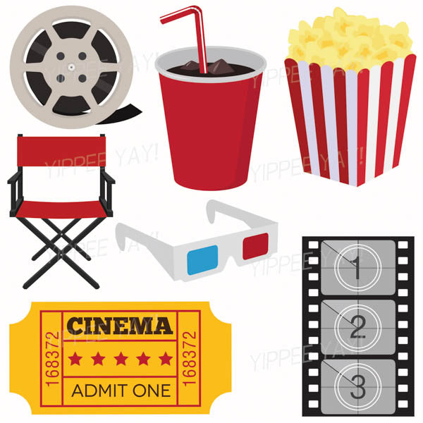Movie Theater Theme Half Sheet Misc. (Must Purchase 2 Half sheets - You Can Mix & Match)