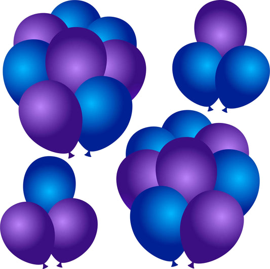 Solid Purple and Blue Balloons Half Sheet Misc.
