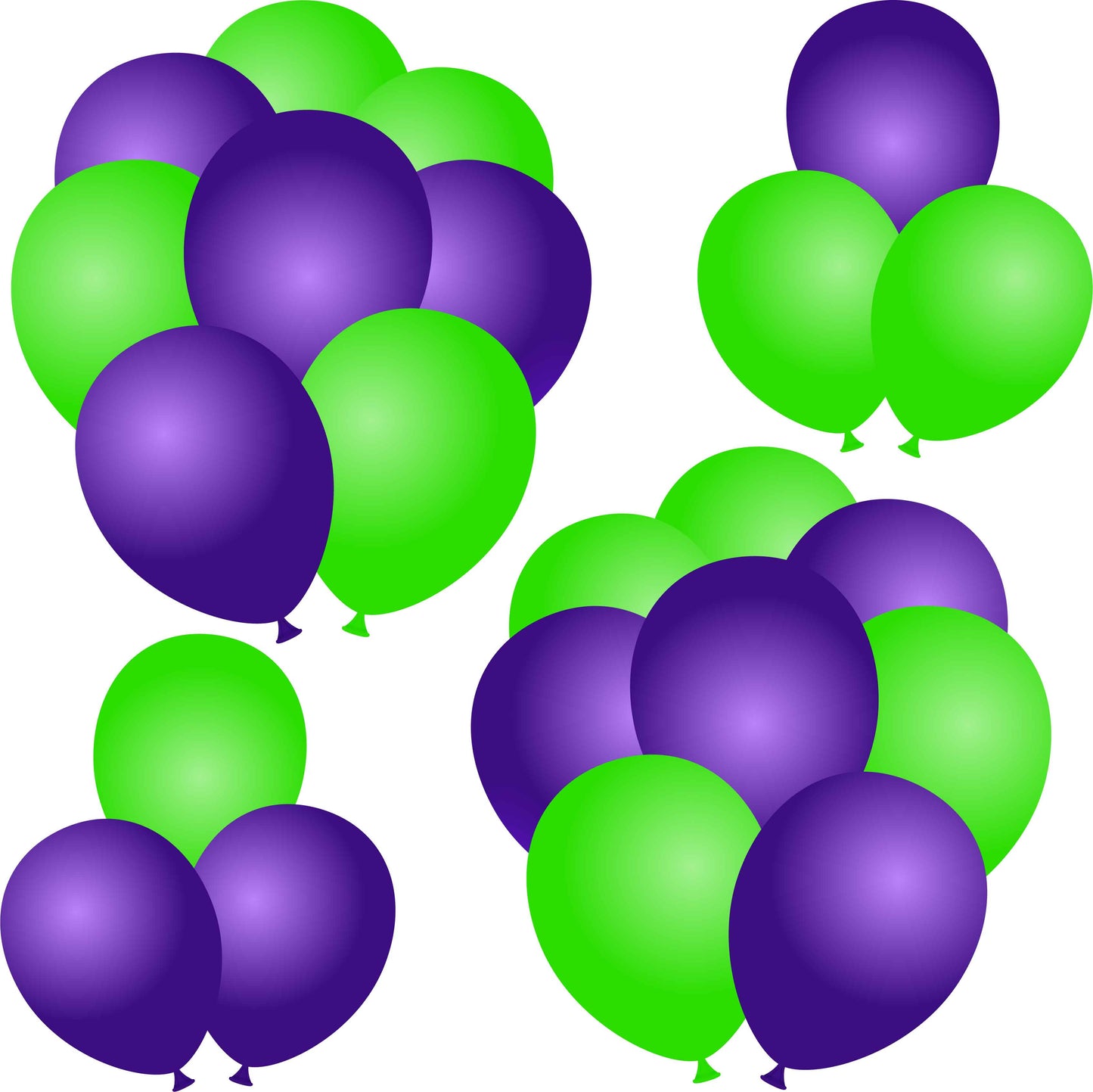 Solid Neon Green and Light Purple Balloons Half Sheet Misc.