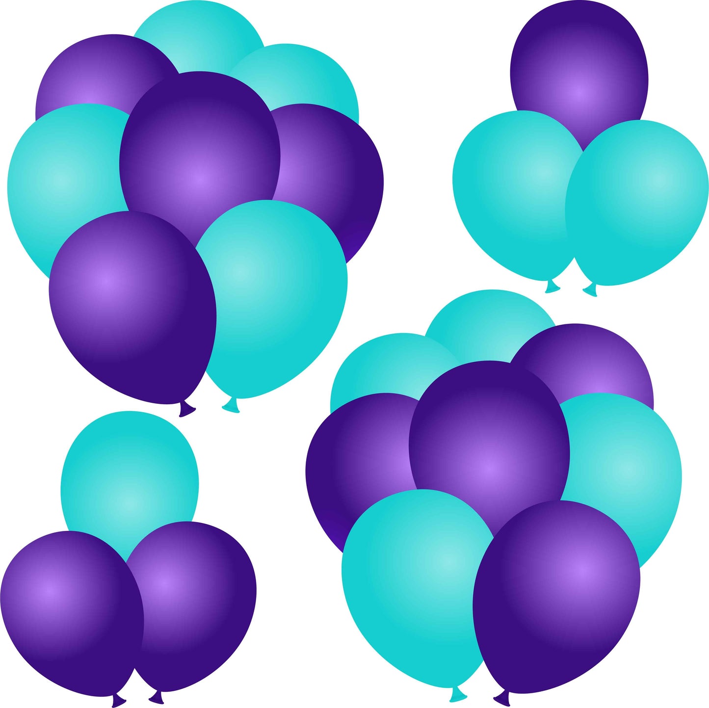 Solid Teal Purple Balloons Half Sheet Misc.