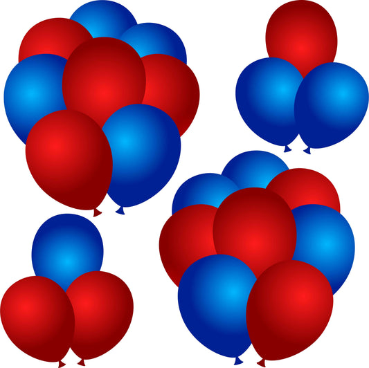 Solid Red and Blue Balloons Half Sheet Misc.