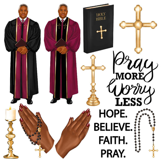 Pastor - Priest - Minister - Church - Religious - Half Sheet Misc. (Must Purchase 2 Half sheets - You Can Mix & Match)