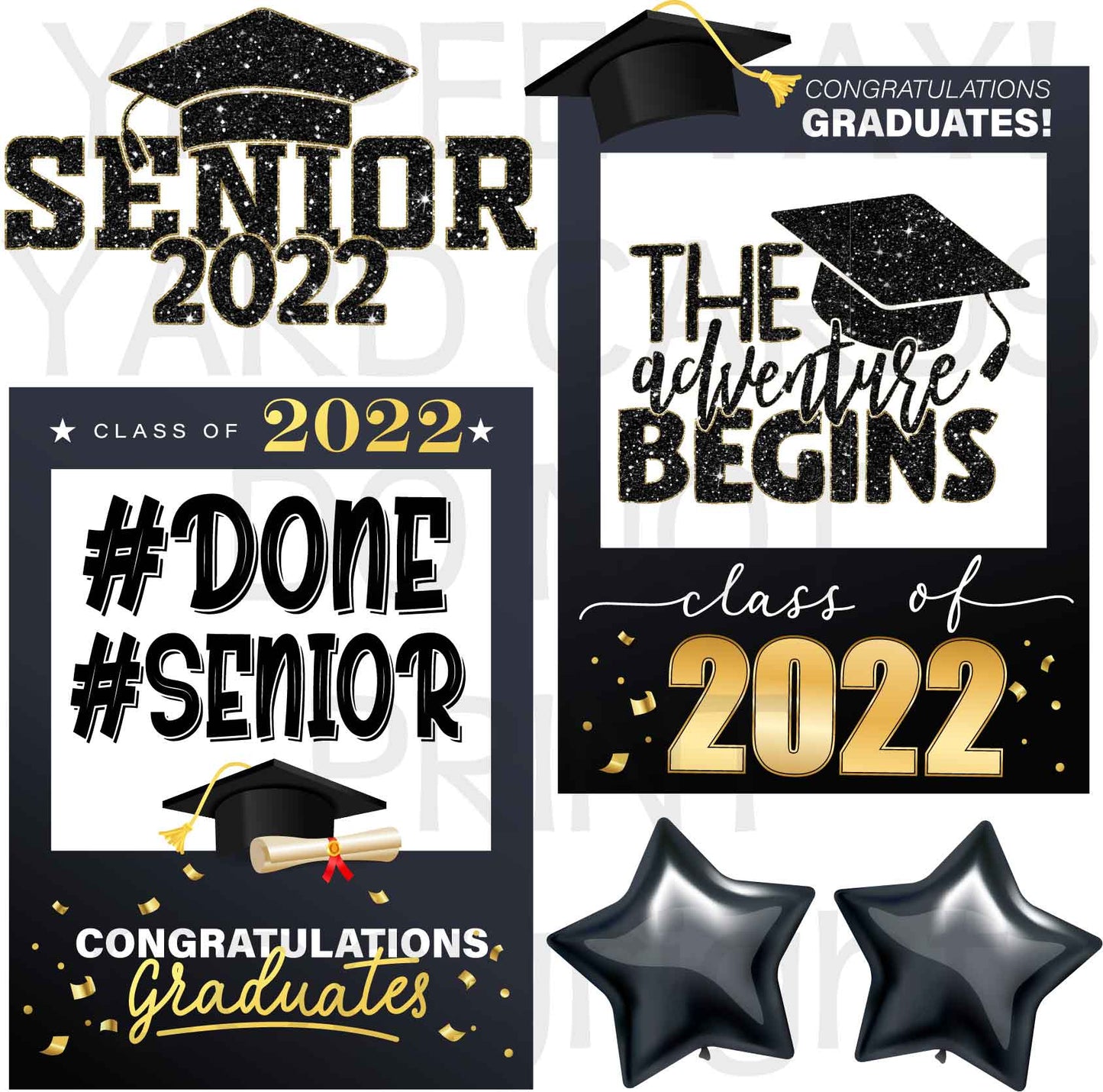 Picture Frames - 2022 - Graduation Half Sheet Misc. (Must Purchase 2 Half sheets - You Can Mix & Match)