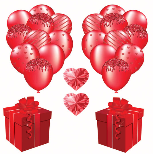Red Balloons 4 Half Sheet  (Must Purchase 2 Half sheets - You Can Mix & Match)