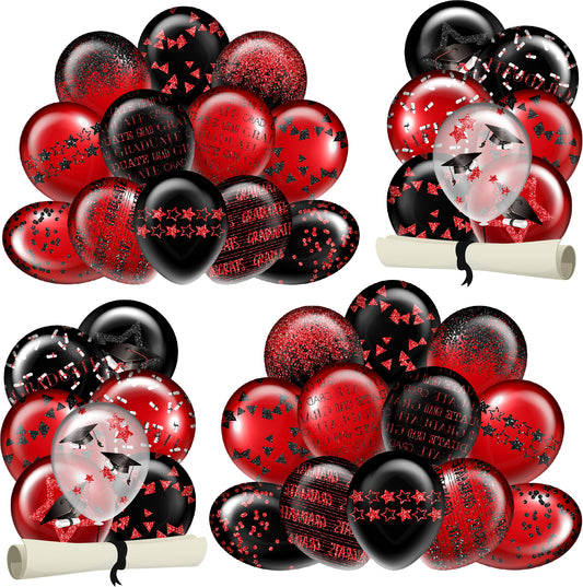 Red Graduation Balloons Half Sheet  (Must Purchase 2 Half sheets - You Can Mix & Match)