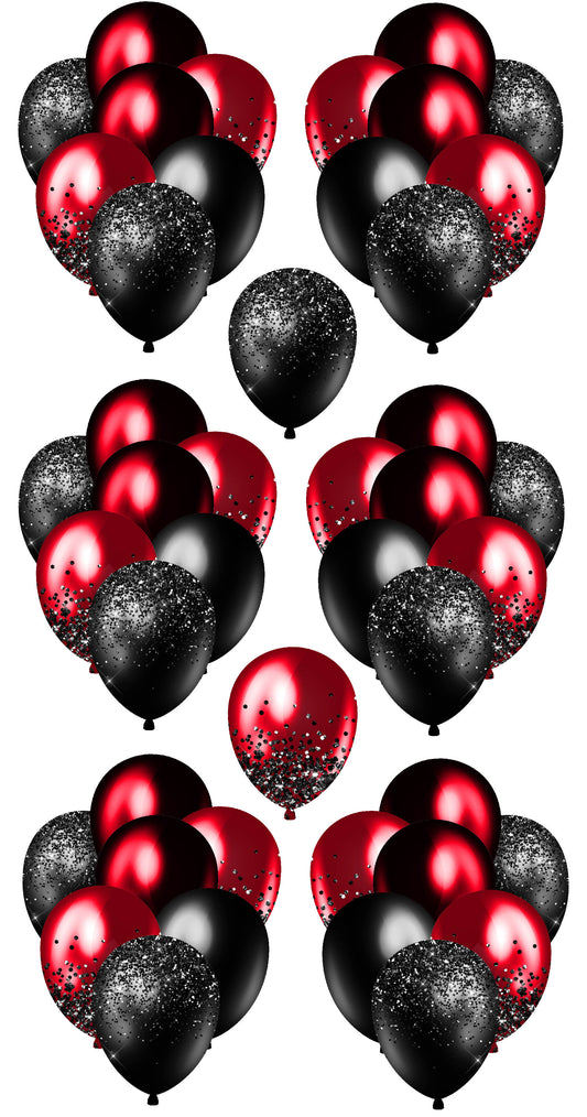 3 Sets of Balloon Bunches - Red and Black - Set 15