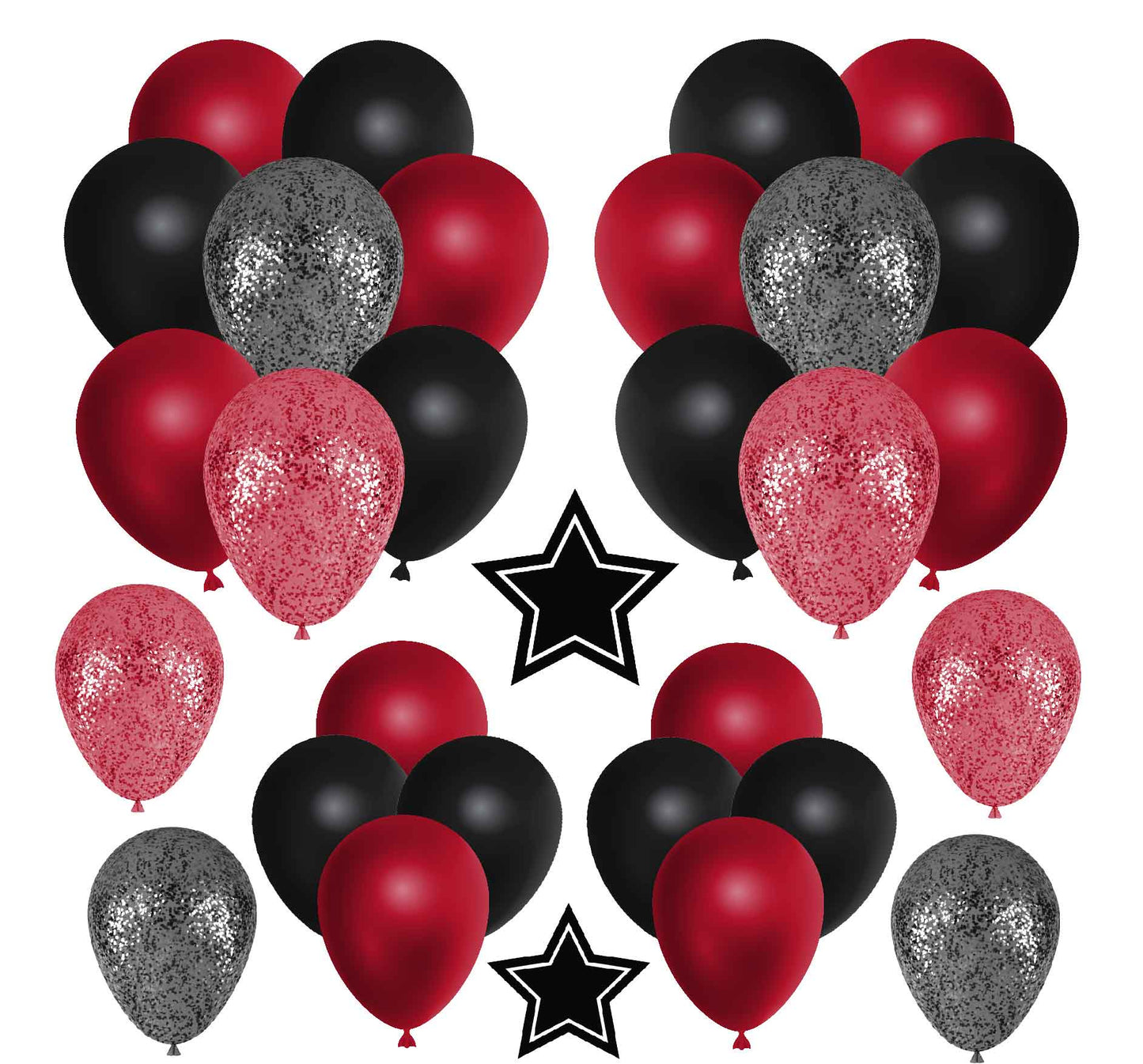 Red and Black Balloons Half Sheet Misc. (Must Purchase 2 Half sheets - You Can Mix & Match)