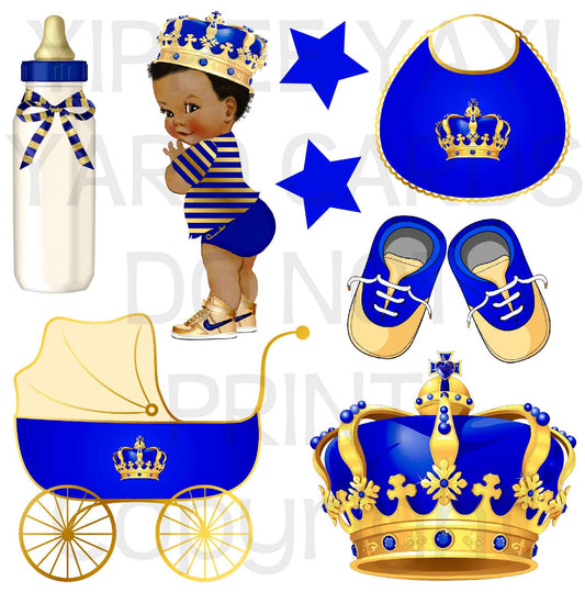 Royal Baby Boy Blue Half Sheet Misc. (Must Purchase 2 Half sheets - You Can Mix & Match)